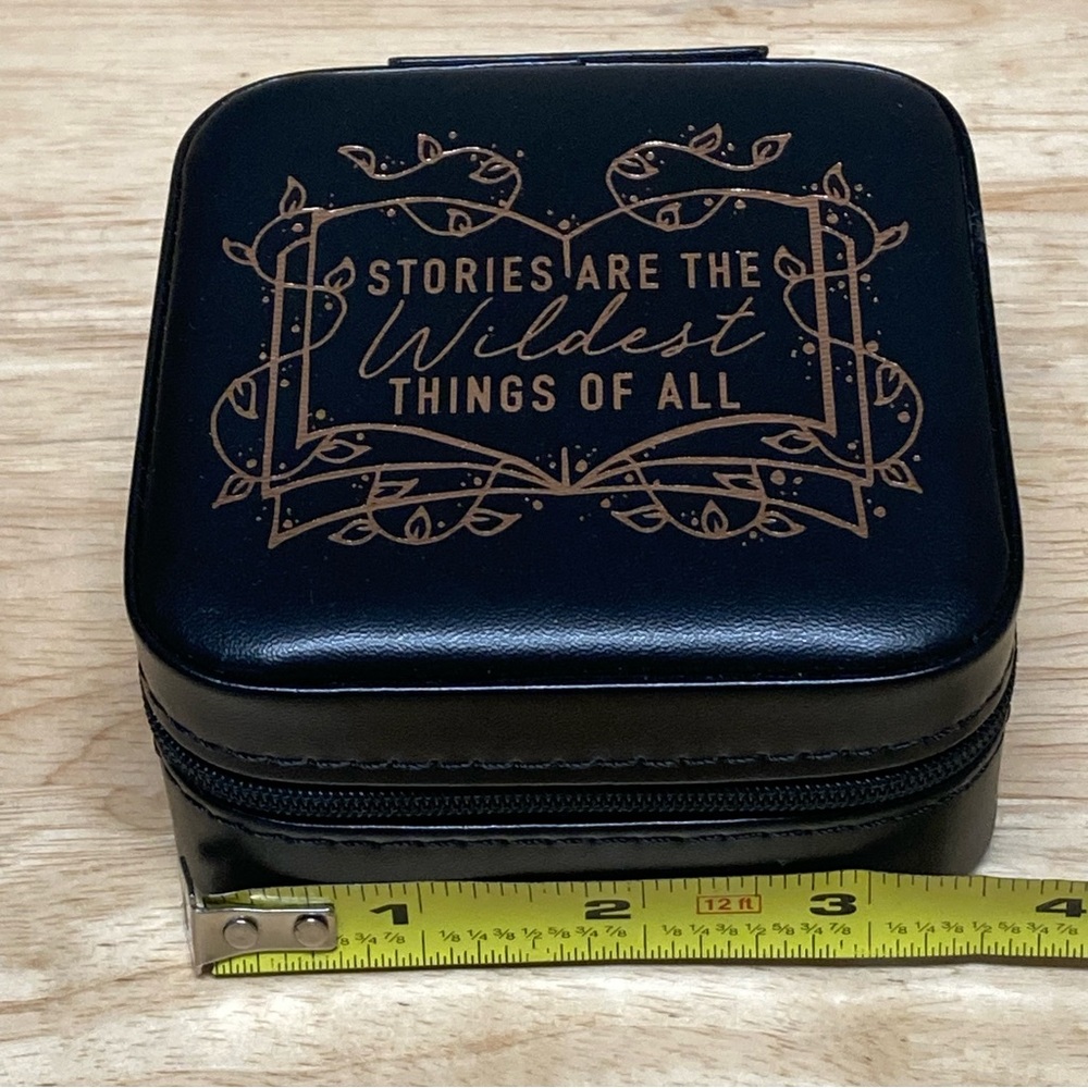 Travel Jewelry Storage Box with Zipper and “A Monster Calls” Quote